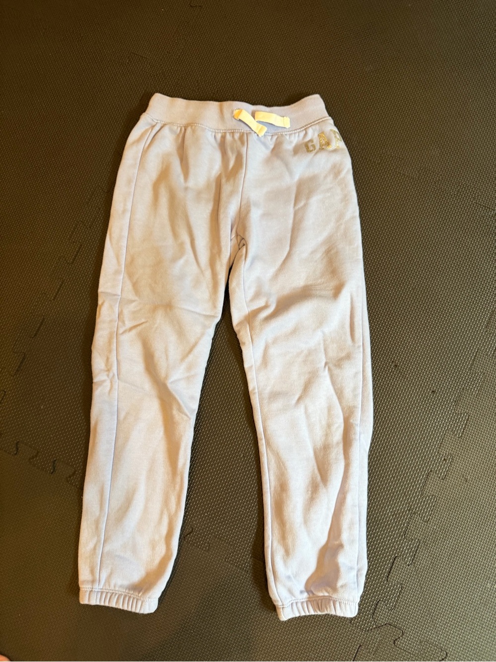 Kids Light Light Blue Jogger Pants with Ivory Drawstring and Silver Lettering